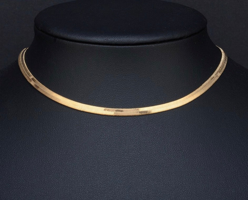 Luxe Gold Plated Herringbone Necklace image 8
