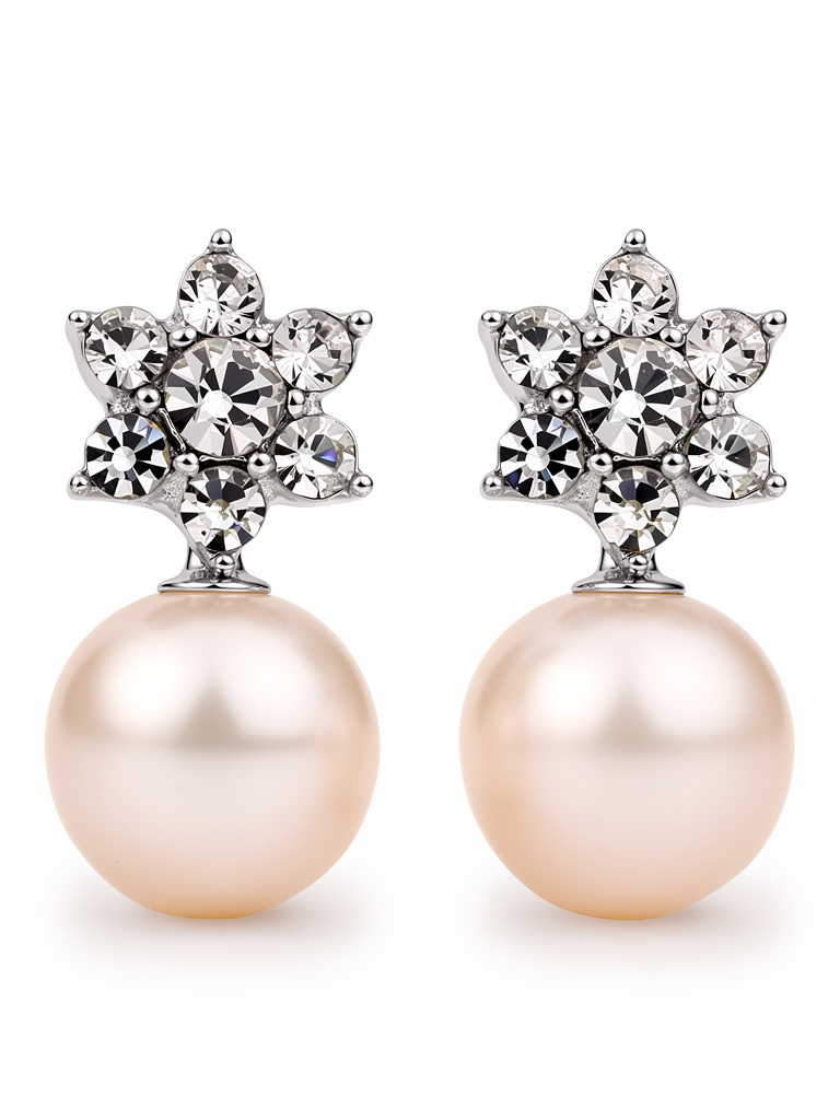 Crystal and Pearl Earrings RRP €25 image 0