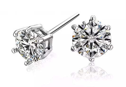 Classic Crystal Studs 925 Sterling Silver image 0