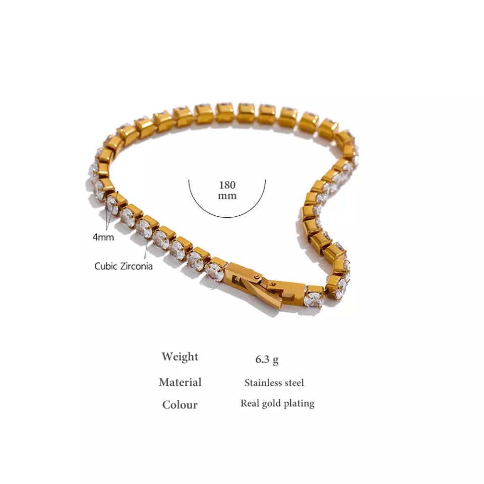 Gold Plated Tennis Bracelet image 5