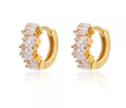 Baguette Huggies Gold Plated image 0