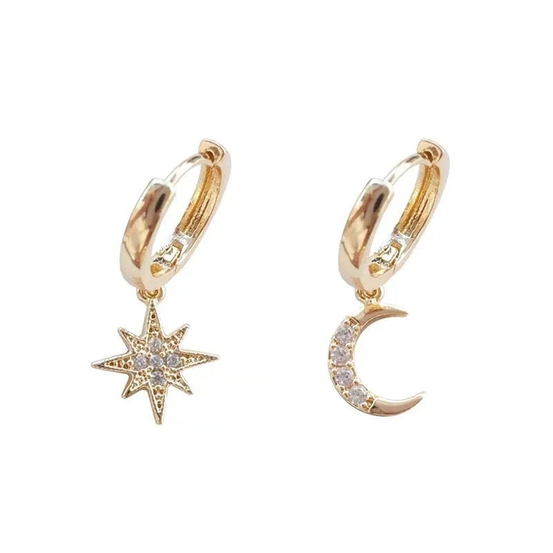 Moon and Stars Rose Gold Plated Sterling Silver image 3
