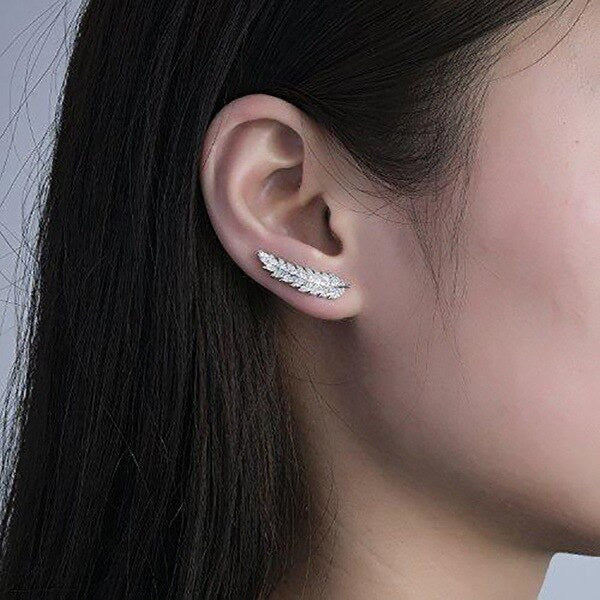 Fabulous Silver Feather Earrings image 1