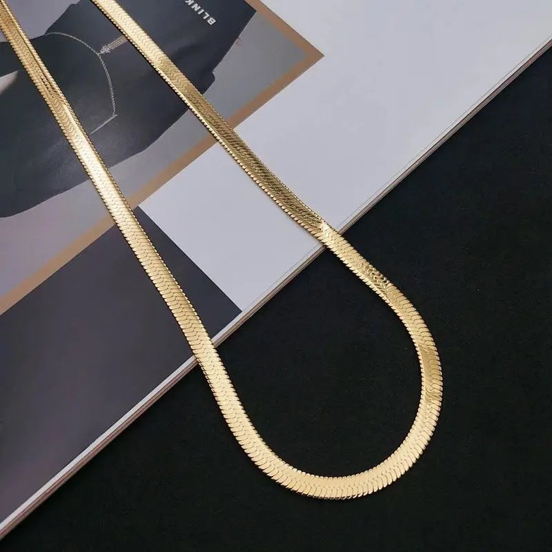 Luxe Gold Plated Herringbone Necklace image 7