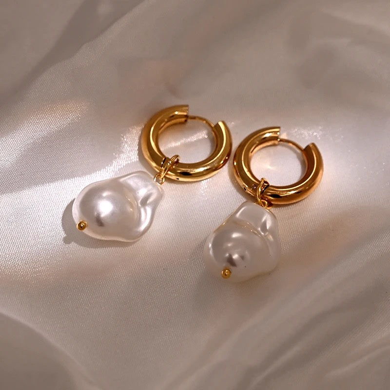 Pearl Hoop Statement Earrings image 15