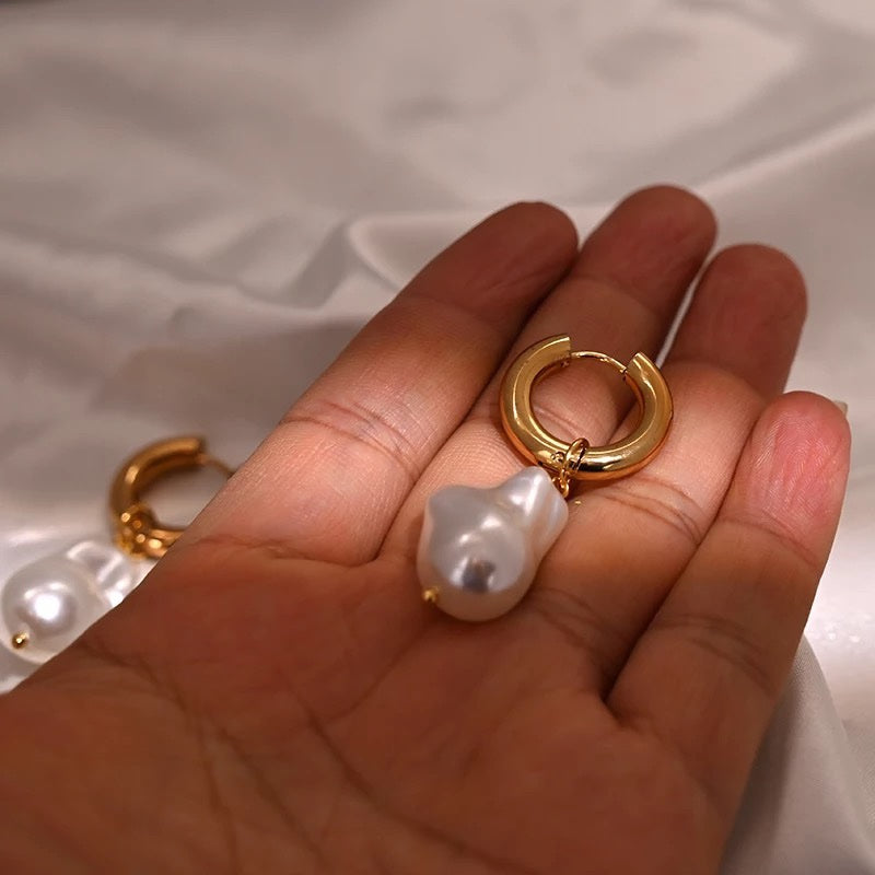 Pearl Hoop Statement Earrings image 20