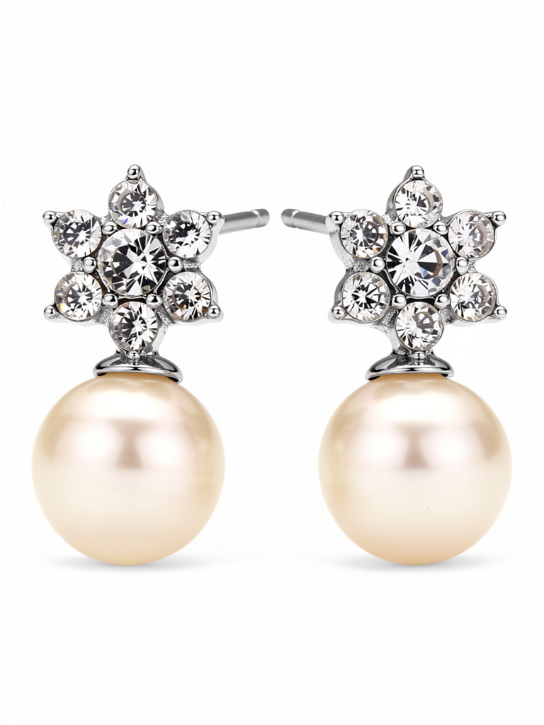 Crystal and Pearl Earrings RRP €25 image 1