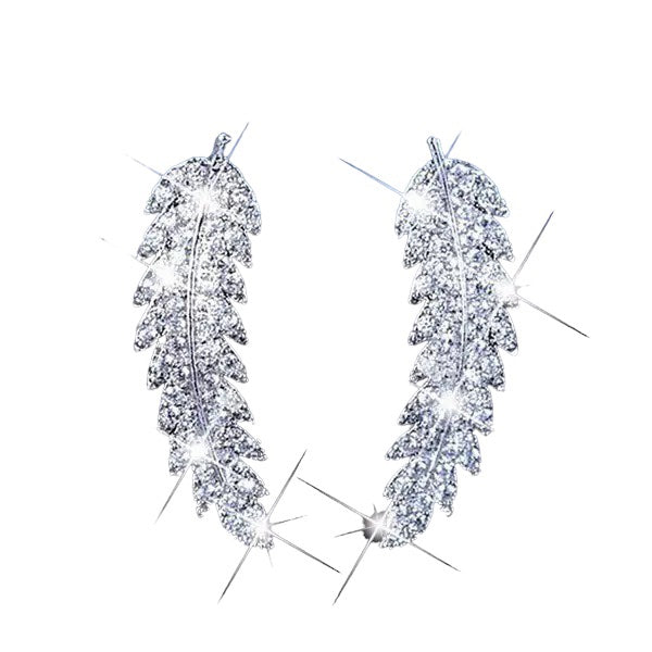 Fabulous Silver Feather Earrings image 0