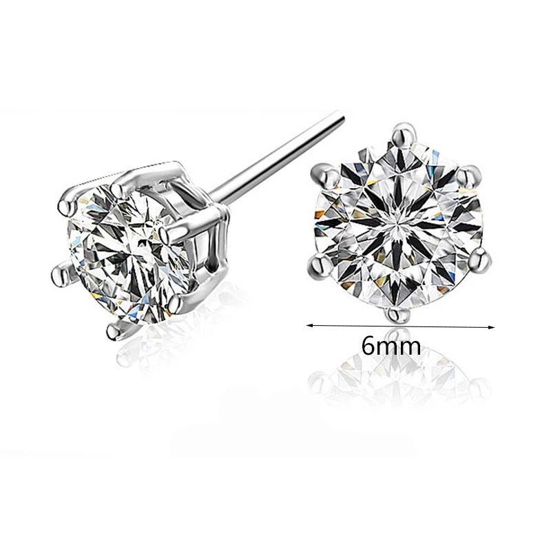 Classic Crystal Studs 925 Sterling Silver image 1