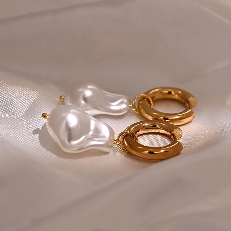 Pearl Hoop Statement Earrings image 18