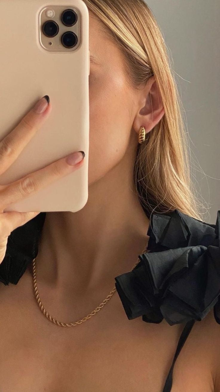Luxe Gold Plated Herringbone Necklace image 2