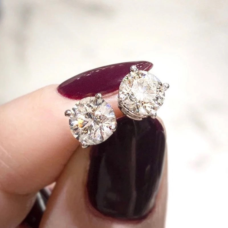 Classic Crystal Studs 925 Sterling Silver image 7