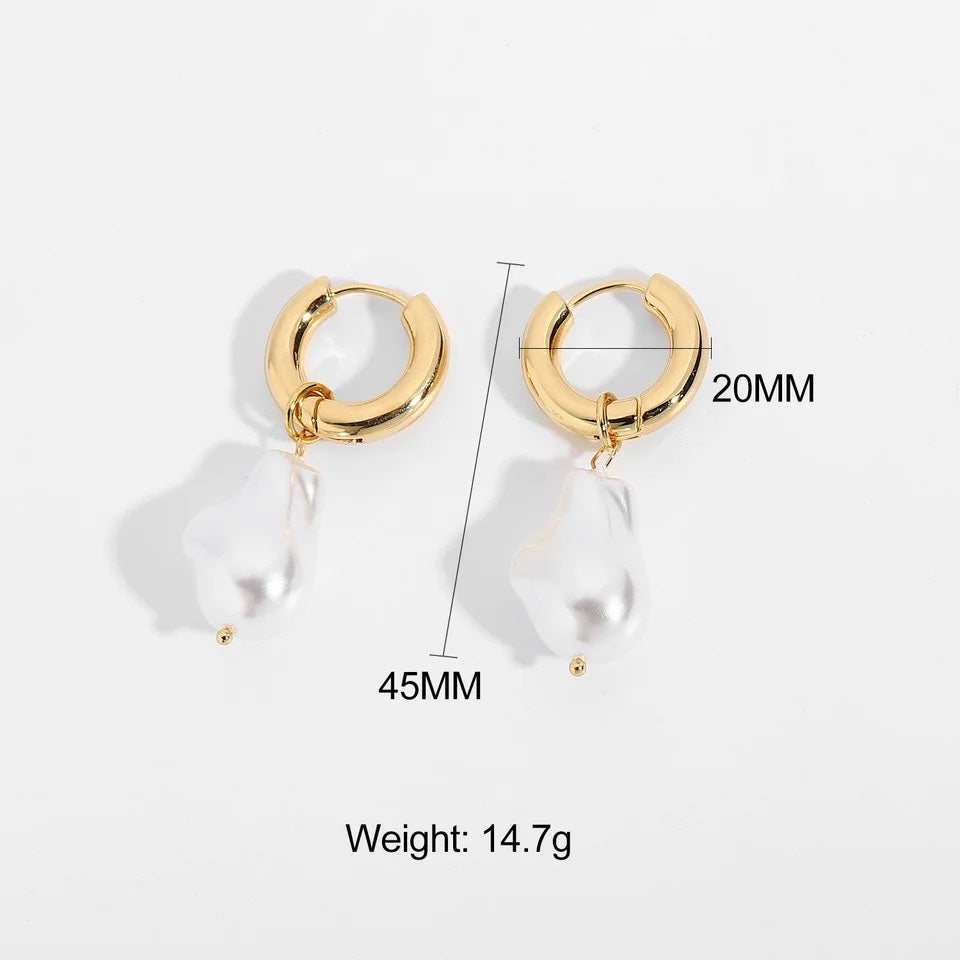 Pearl Hoop Statement Earrings image 3