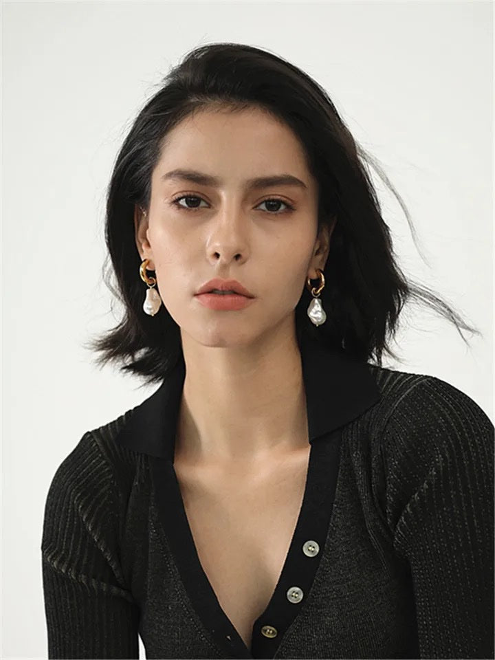 Pearl Hoop Statement Earrings image 13