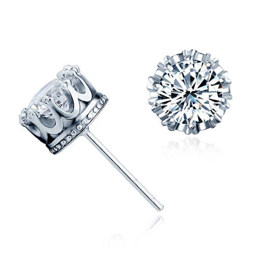 Crystal Studs 925 Sterling Silver image 1