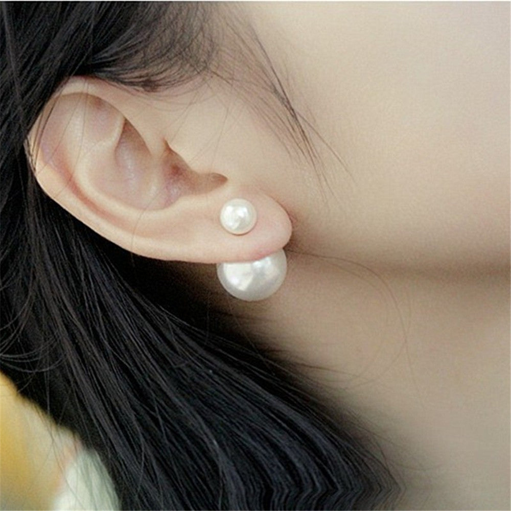 Luxe Double Pearl Earring image 3