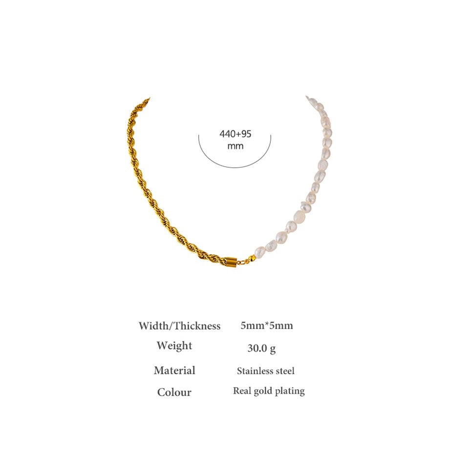 Gold and Pearl Necklace image 0