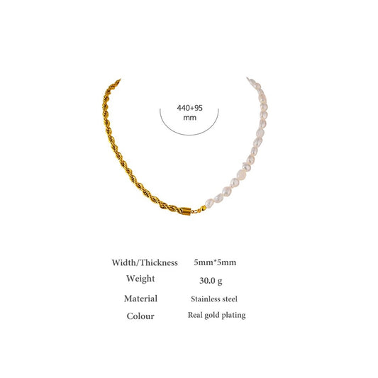 Gold and Pearl Necklace image 0