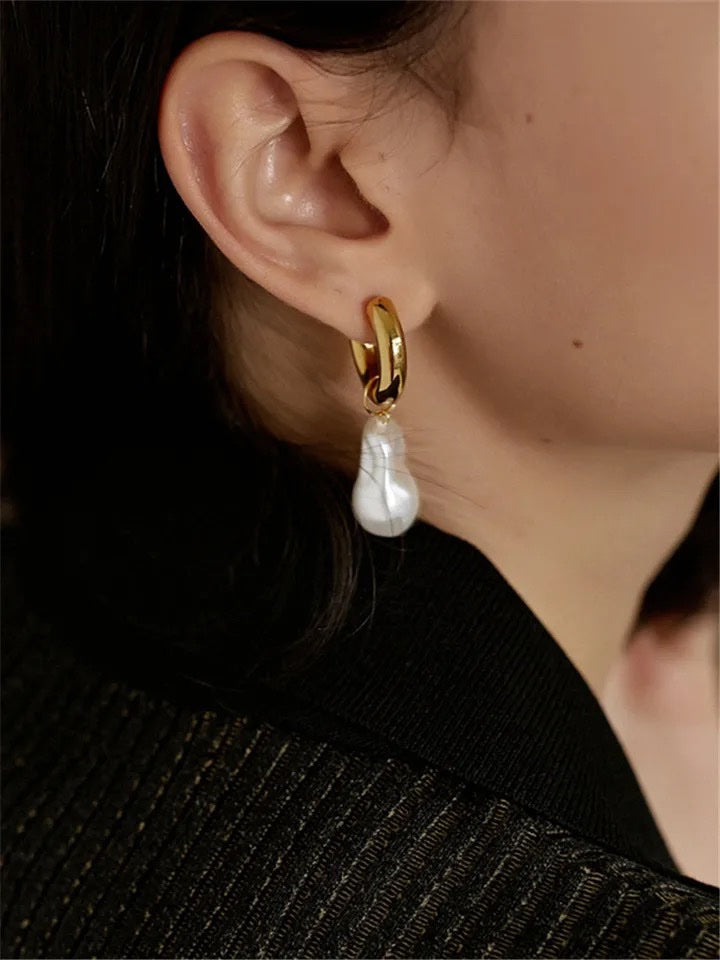 Pearl Hoop Statement Earrings image 11