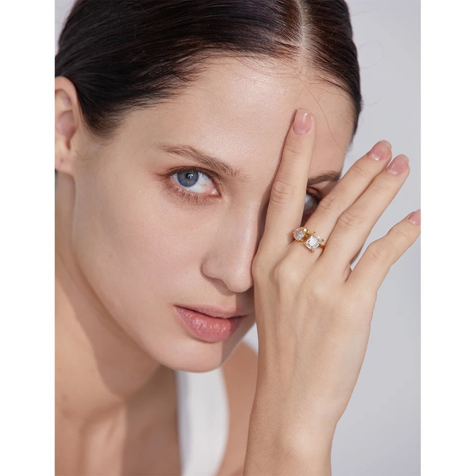 Crave Gold Plated Ring Pink and Crystal image 5