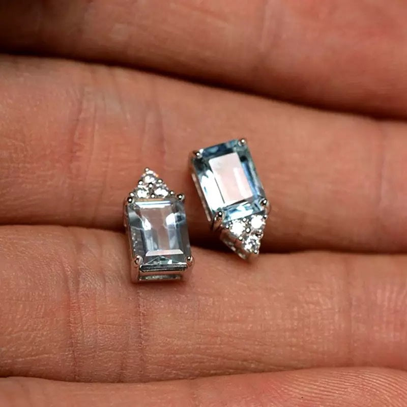 Aquamarine Studs image 6