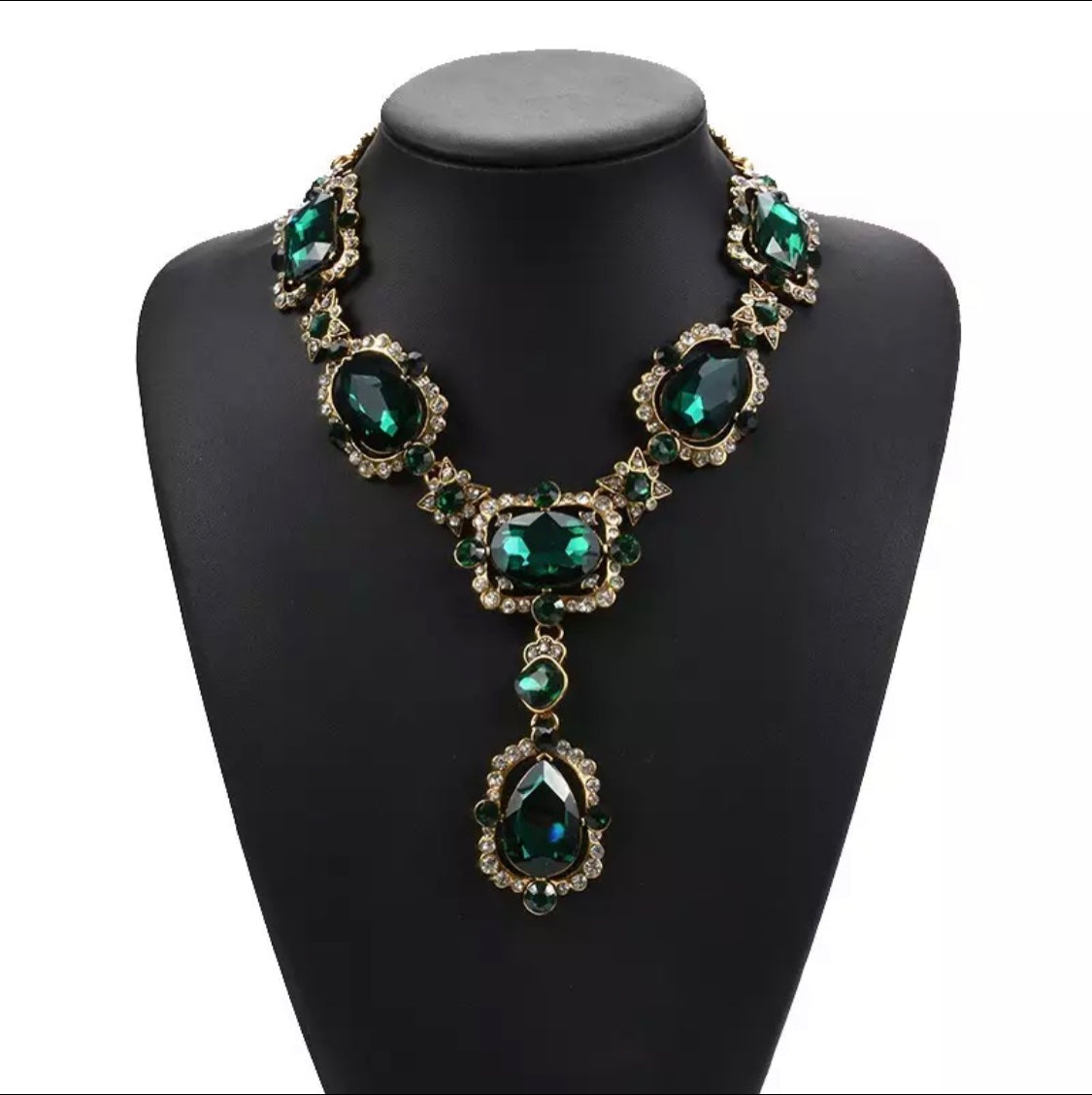 Emerald Green Statement Necklace image 1