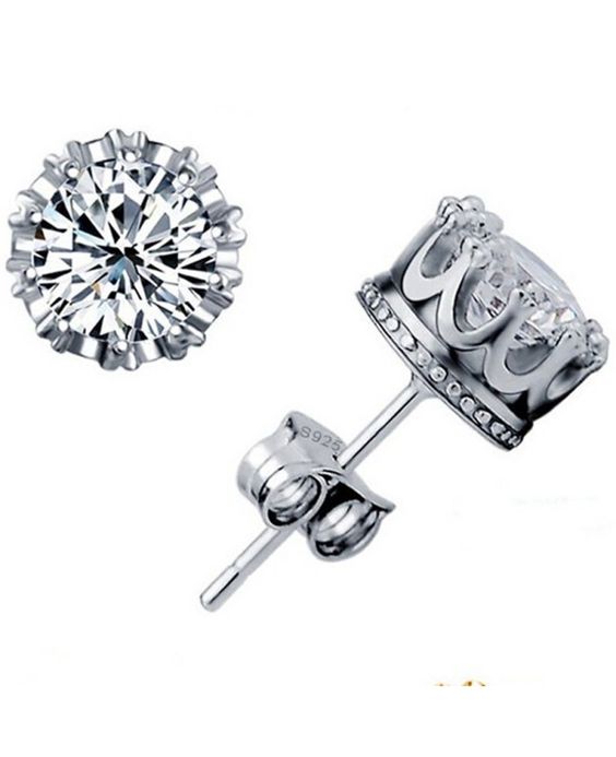 Crystal Studs 925 Sterling Silver image 0