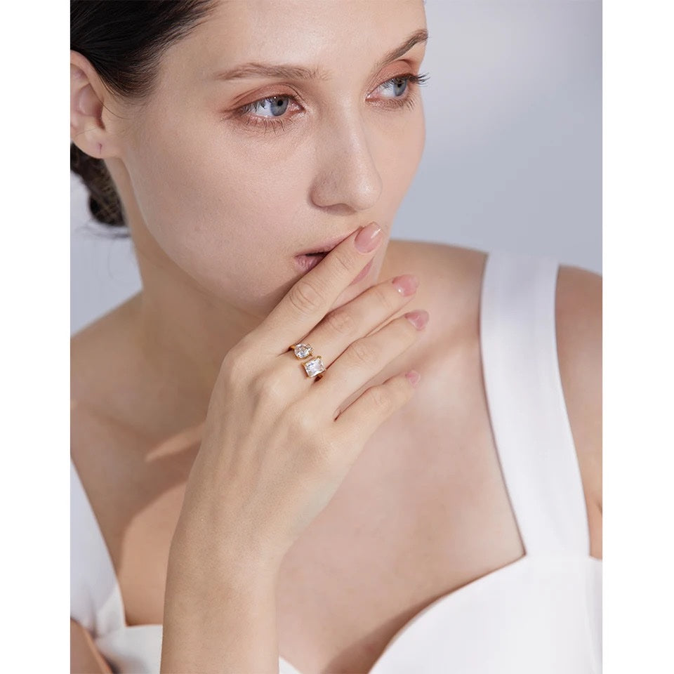Crave Gold Plated Ring Pink and Crystal image 2