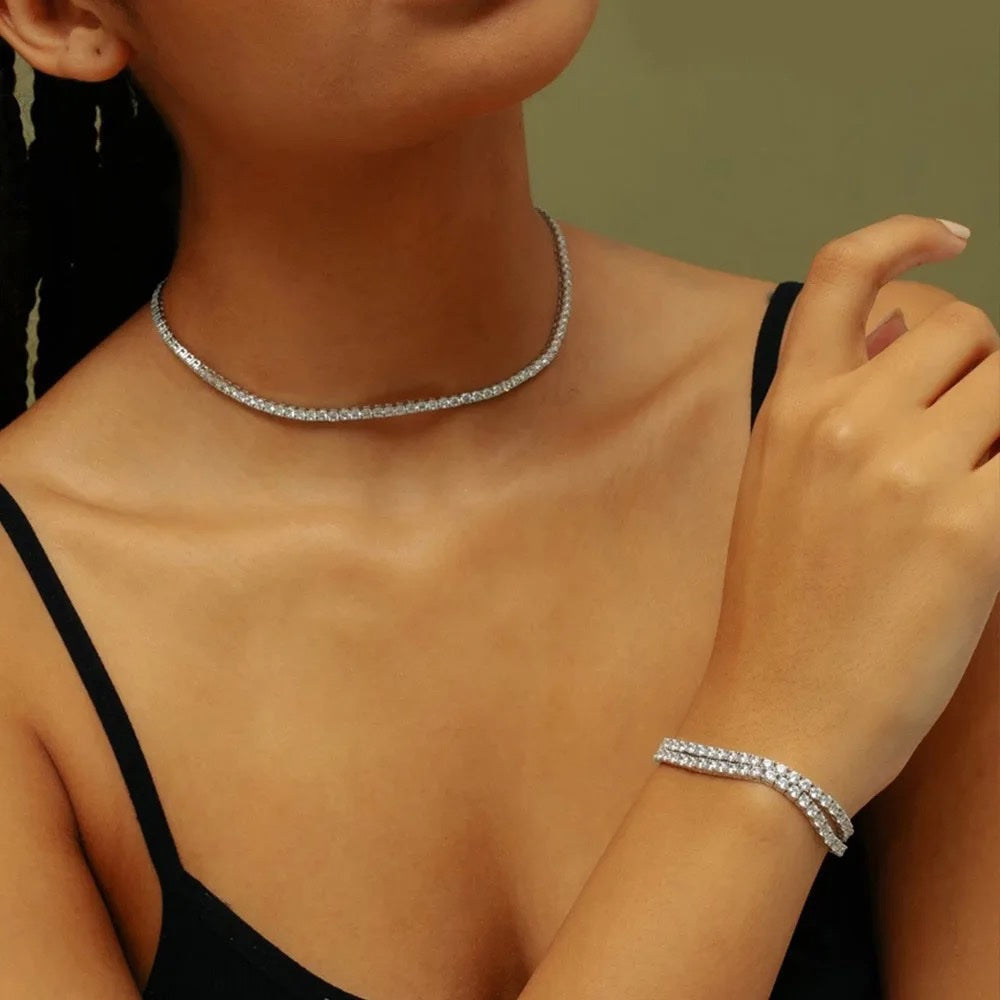 Tennis Necklace  Plated image 3