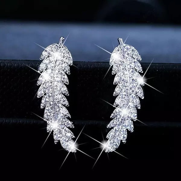 Fabulous Silver Feather Earrings image 2