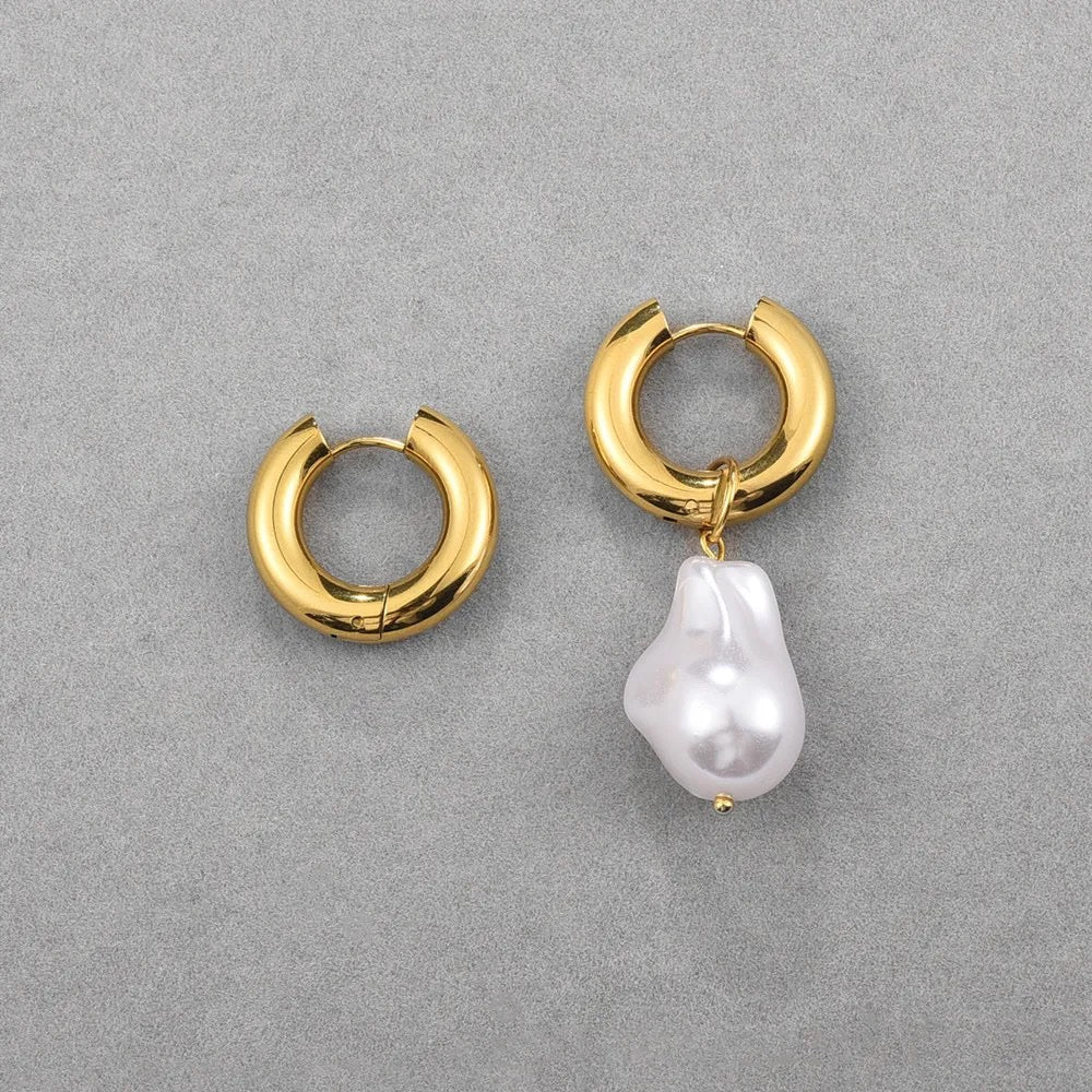 Pearl Hoop Statement Earrings image 8