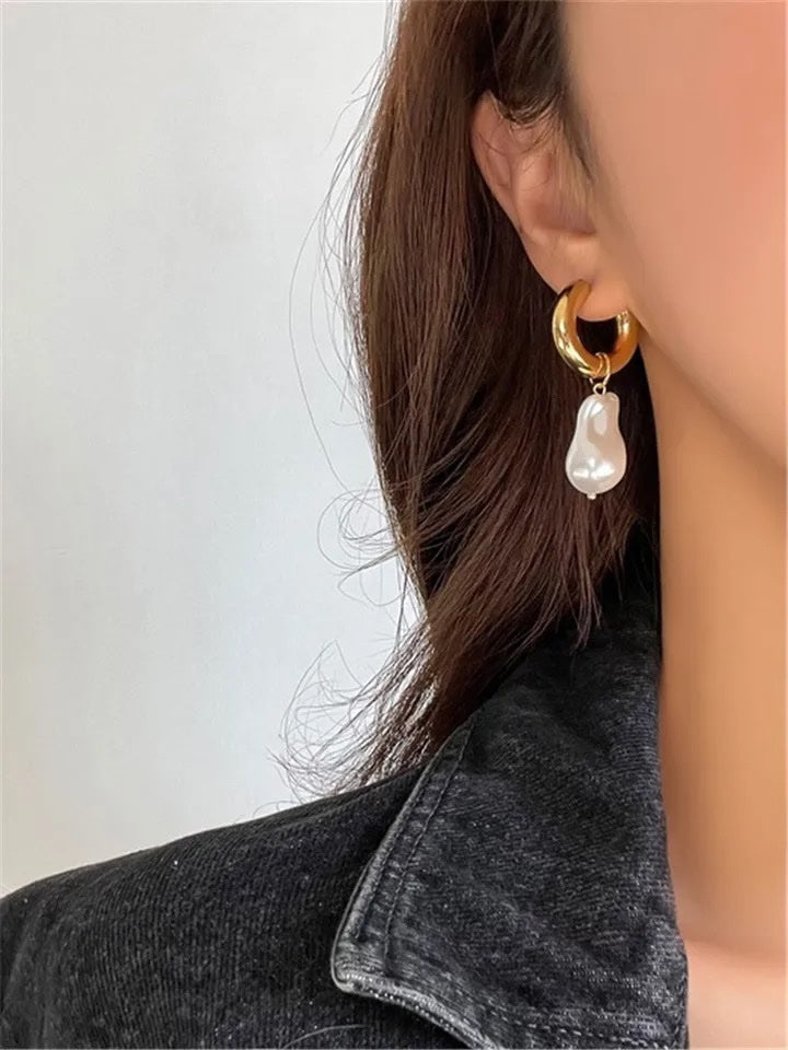 Pearl Hoop Statement Earrings image 14