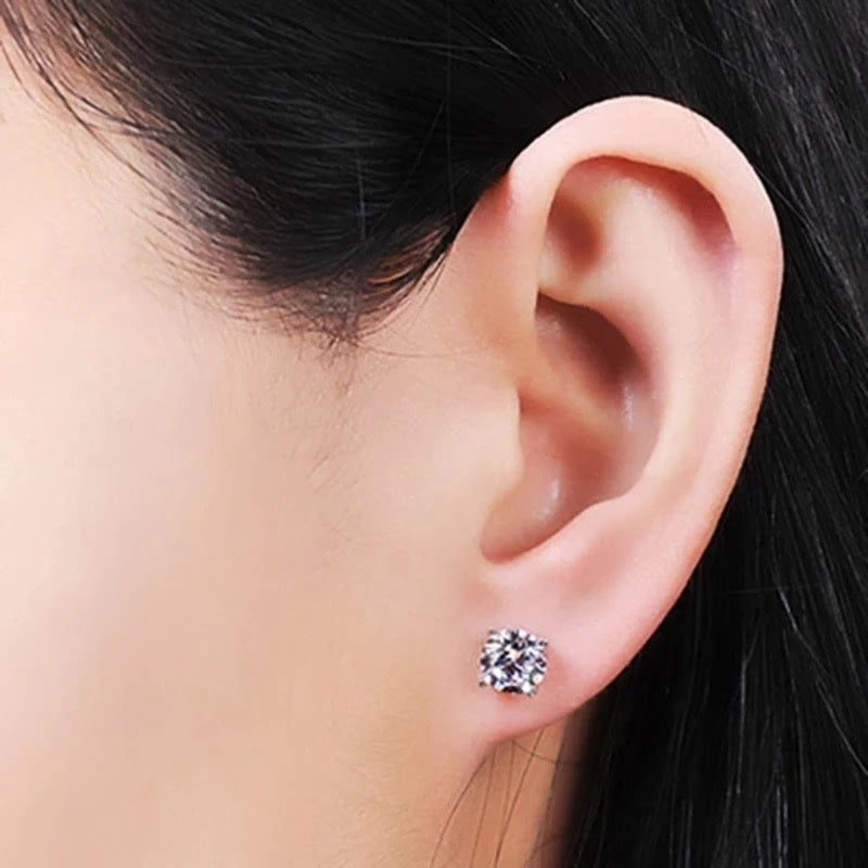 Classic Crystal Studs 925 Sterling Silver image 3