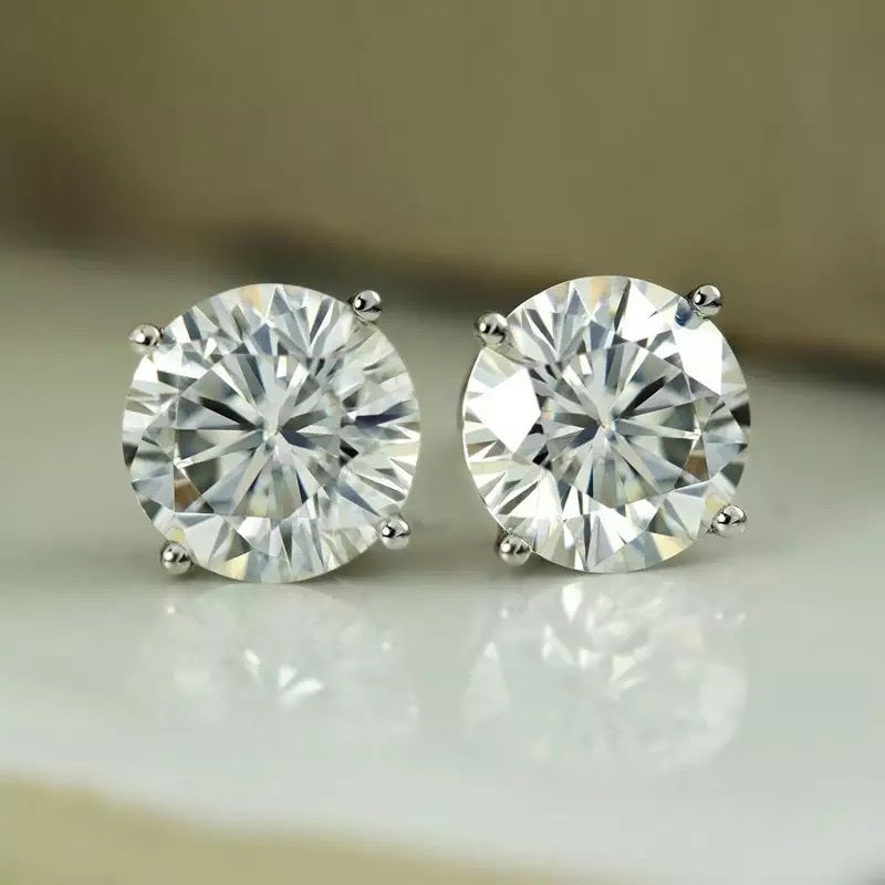 Classic Crystal Studs 925 Sterling Silver image 12
