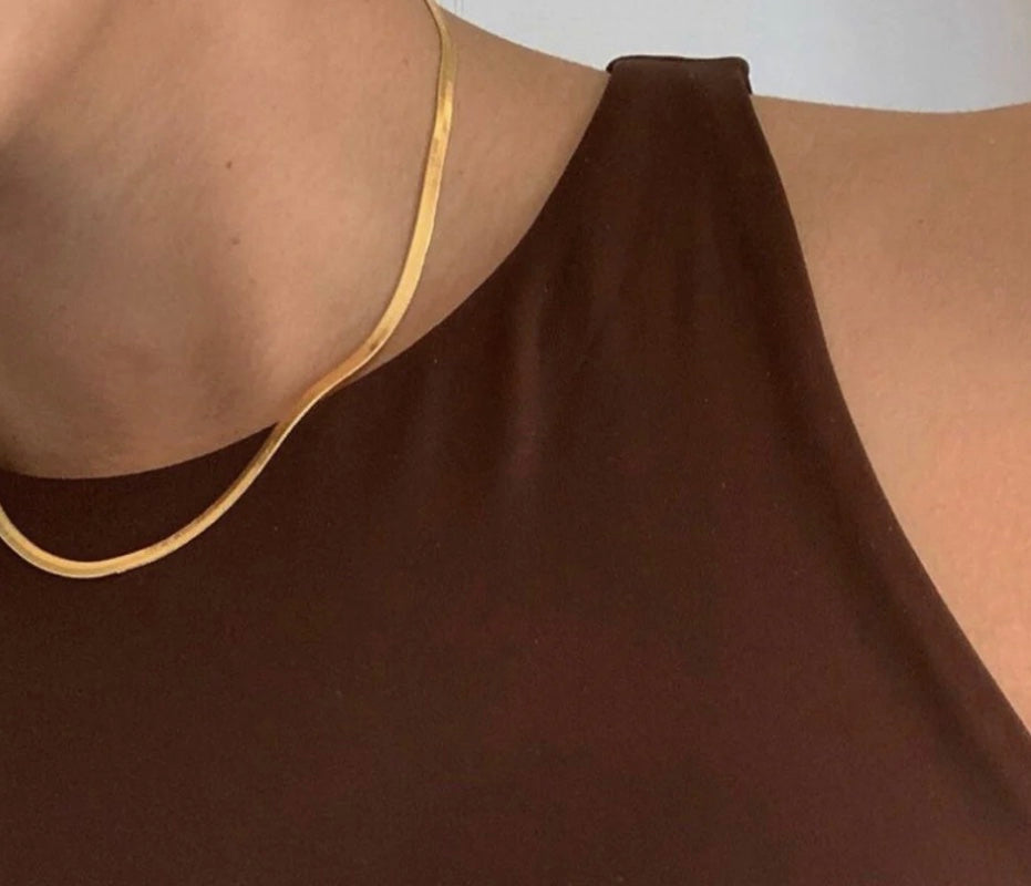 Luxe Gold Plated Herringbone Necklace image 9