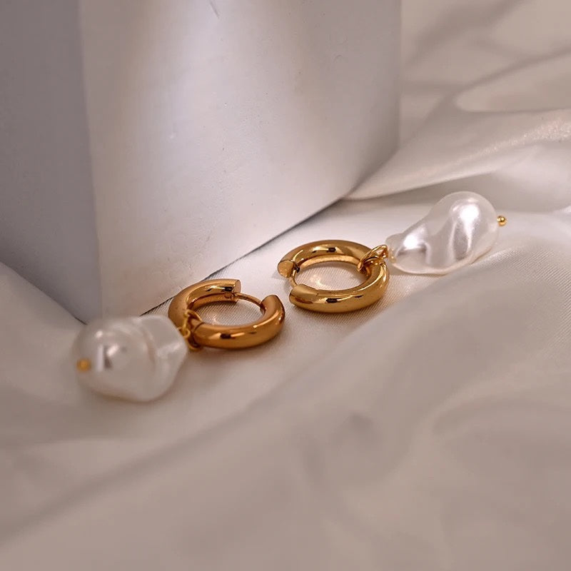 Pearl Hoop Statement Earrings image 19