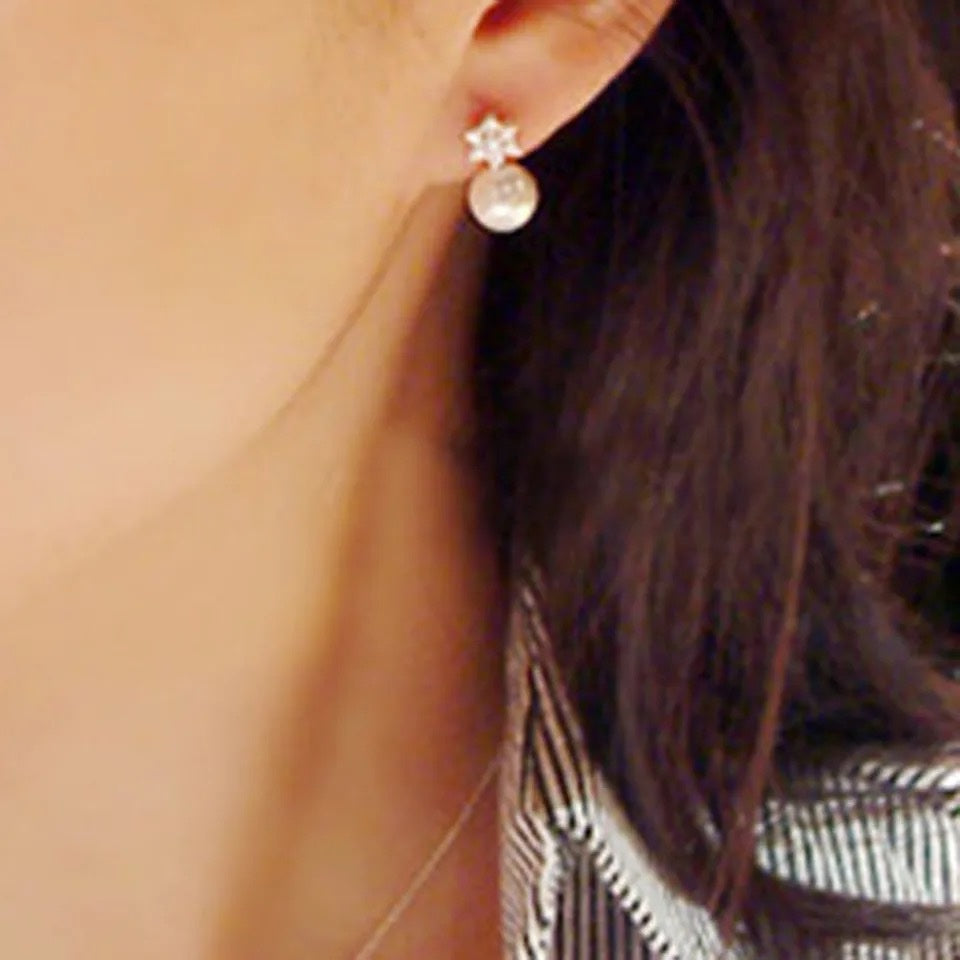 Crystal and Pearl Earrings RRP €25 image 2