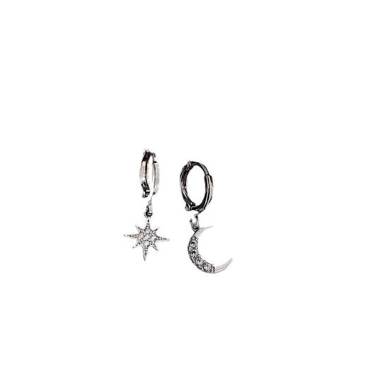 Moon and Stars 925 Sterling Silver image 0