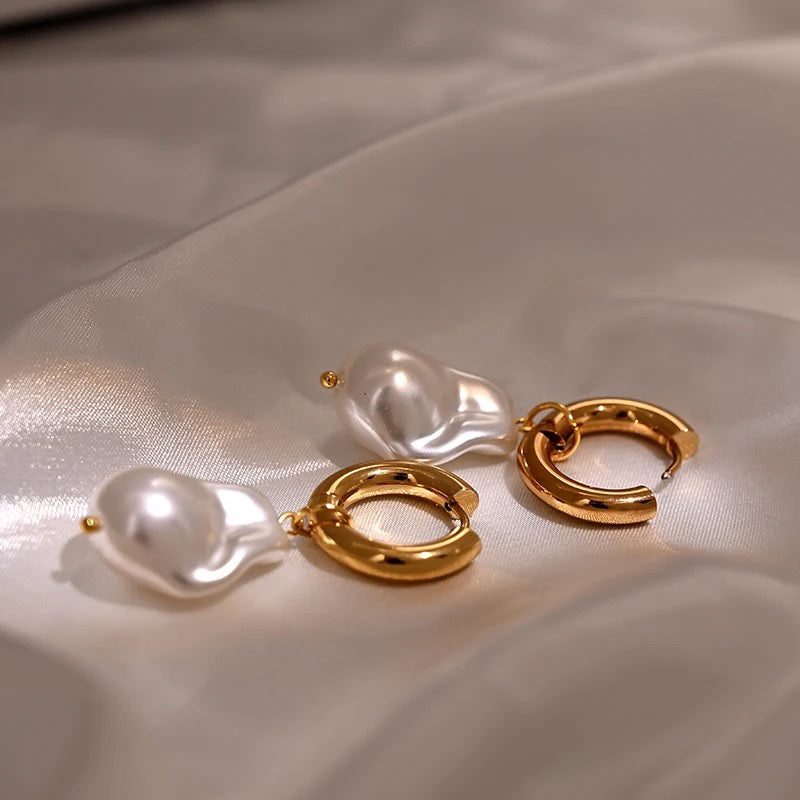 Pearl Hoop Statement Earrings image 17