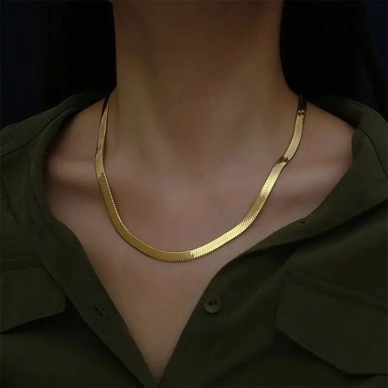 Luxe Gold Plated Herringbone Necklace image 5