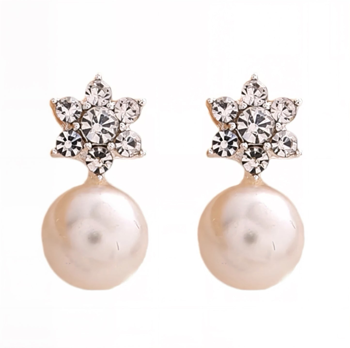 Crystal and Pearl Earrings RRP €25 image 3