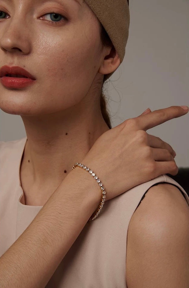 Gold Plated Tennis Bracelet image 2