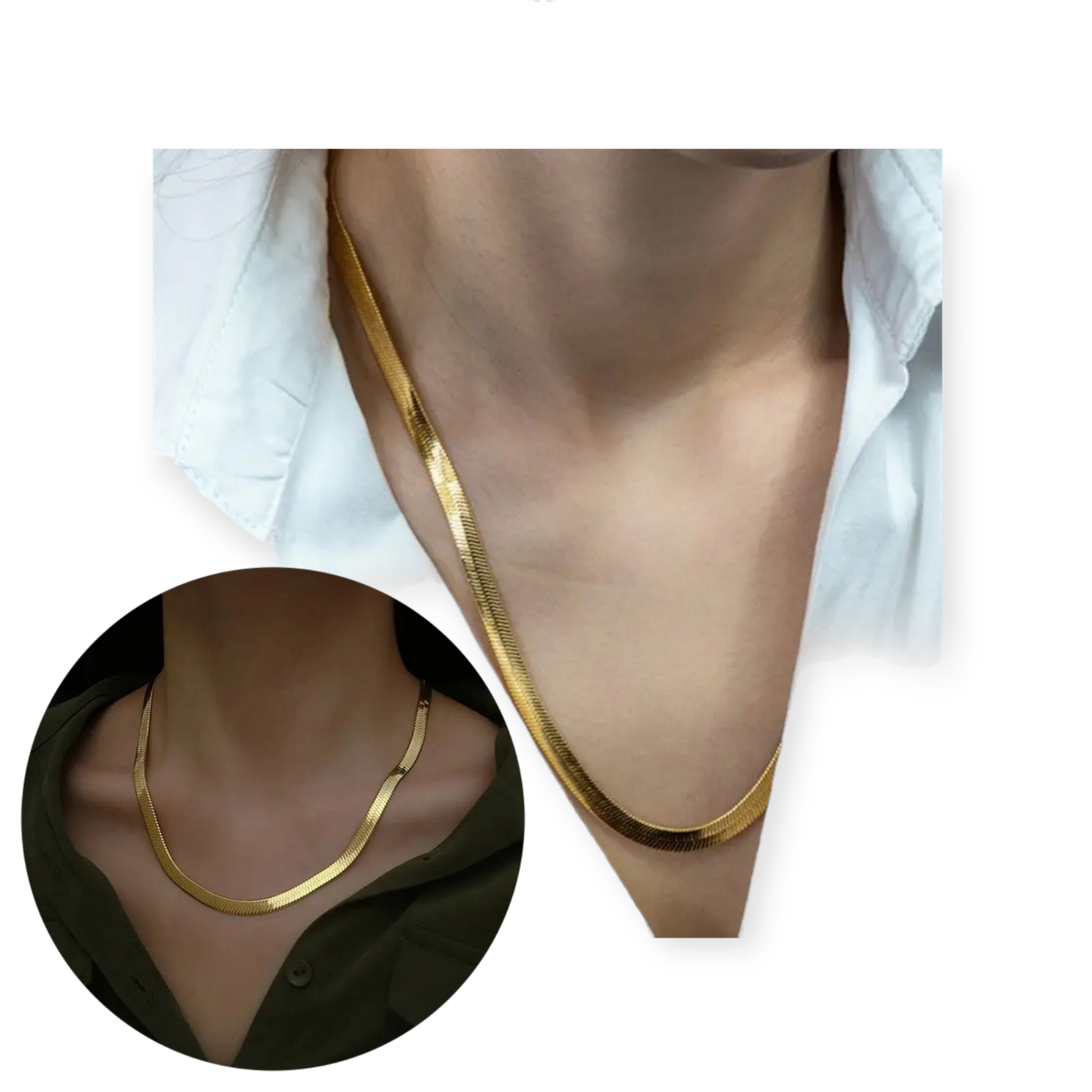 Luxe Gold Plated Herringbone Necklace image 6